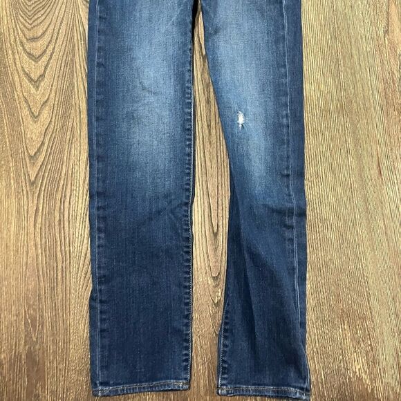 Rock & Republic Berlin Straight Jeans Pockets Distressed Denim Dark Wash Size 2 - Picture 2 of 12